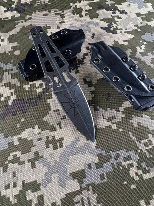 Paired skeleton knives simple "Sikorsky" (etching, black scabbards, to order, paired knives)