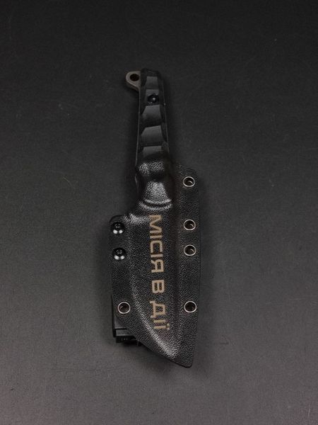 Bushcraft Knife "Stus" | Black Micarta Engraving "Generation Mission in Action