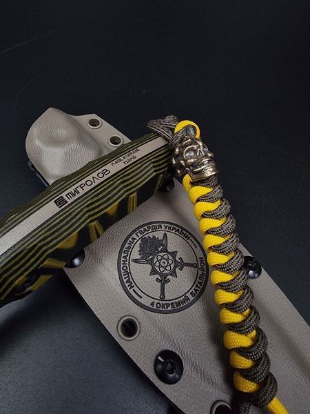 Survival Knife "Tygrolov" | Black-Yellow Micarta Vegvisir and NGU Emblem Engraving