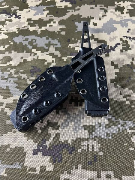 Парні ножі скелетні нескладний &ldquo;Сікорський&rdquo; (травлення, піхви чорні, під замовлення, парні ножі) Si-sik-pair-kniv фото