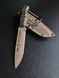 Tan bronze polymer - multi-purpose, compact knife (Black-green handle, colored scabbard)