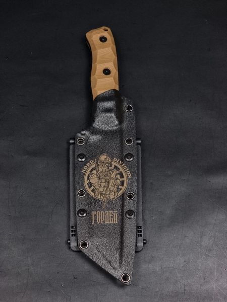 Combat knife "Tanto" | "Nord Division" Tan Micarta, Ukraine or Death Engraving