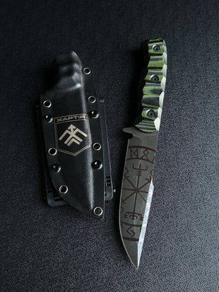 "Aeneas" &ndash; Hunting power and reliability (etching, black-green handle, black scabbard)