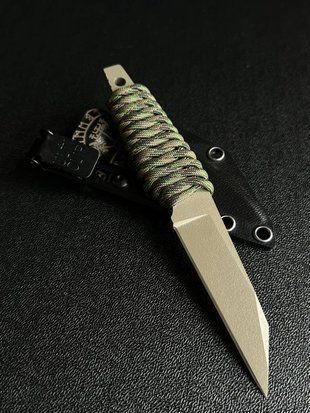 "Paton" - skeleton knives for engineering precision, endurance and technological minimalism (tan polymer, black scabbard)