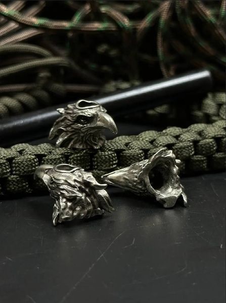 Paracord lanyard with brass bead &ldquo;Eagle Head&rdquo;