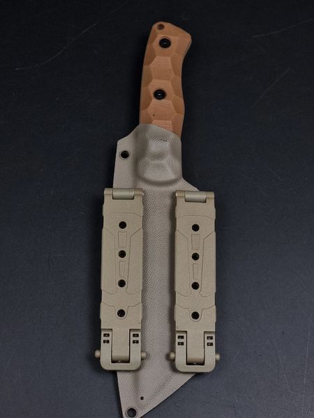 Tactical Knife "Tanto" Tan Micarta | Warrior and Callsigns Engraving