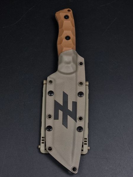 Tactical Knife "Tanto" Tan Micarta | Warrior and Callsigns Engraving