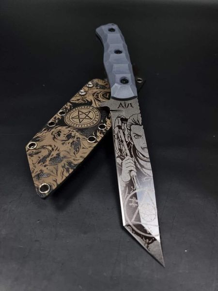 Tactical Knife "Tanto" | "Viking Spirit" Black Micarta (Tek-Lok)