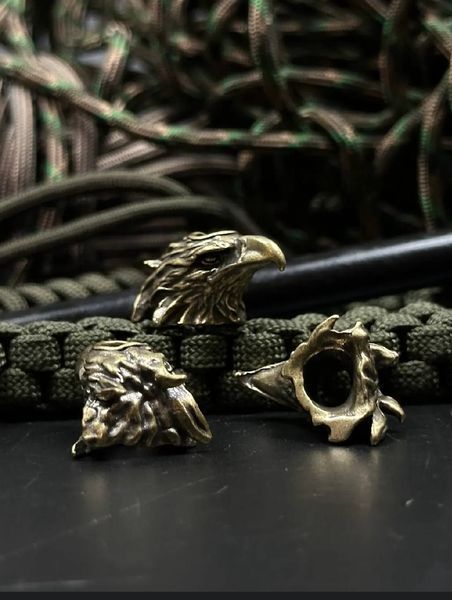 Paracord lanyard with brass bead &ldquo;Eagle Head&rdquo;