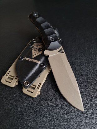"Yarchuk" &ndash; Hunting knife, created for reliable solutions (tan polymer, black handle, black scabbard)