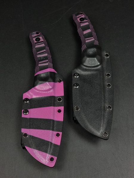 Bushcraft Knife "Yarchuk" | Black and Pink with Quote Engraving