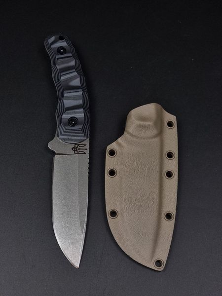Survival Knife "Yarchuck" Black-Grey Micarta Trident Engraving