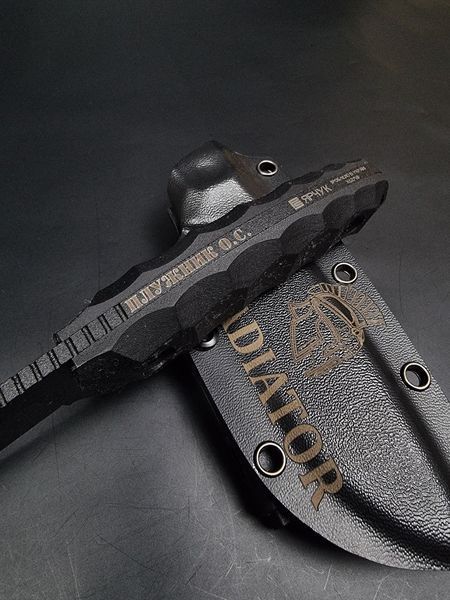 Tactical Knife "Yarchuck" | "Gladiator" Black (Gladiator Helmet and 2014 OZRDNA Engraving)