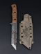 Tactical Knife "Tanto" Brown | Anime and Kitsune Engraving