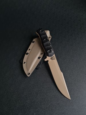 Aeneas polymer tan - multipurpose, compact knife (Black handle, colored scabbard)