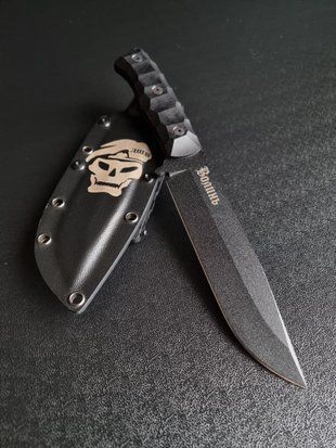 "Haydamak" reliable hunting knife (black polymer, black handle, black scabbard)