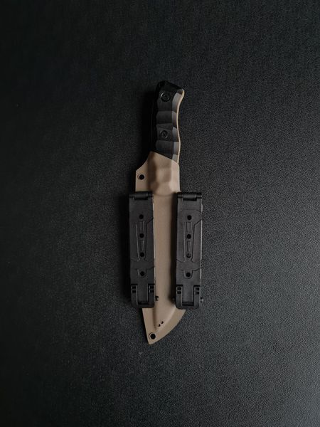 Enei polymer tan - multi-purpose, compact knife (Black handle, black scabbard)