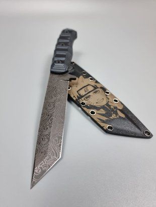 Тактичний ніж &laquo;Танто&raquo; з мікарти, чорно-сіре Tan-to-black-gray фото